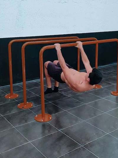 Raises to half front lever in low bar