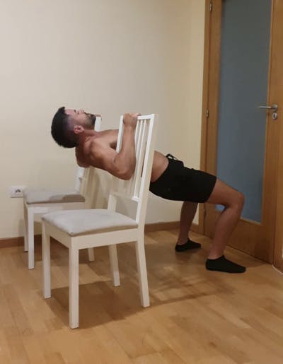 Australian pull ups at home with chairs