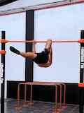 One straddle leg and one advanced tucked front lever