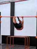 Front lever one leg advanced and one leg tucked